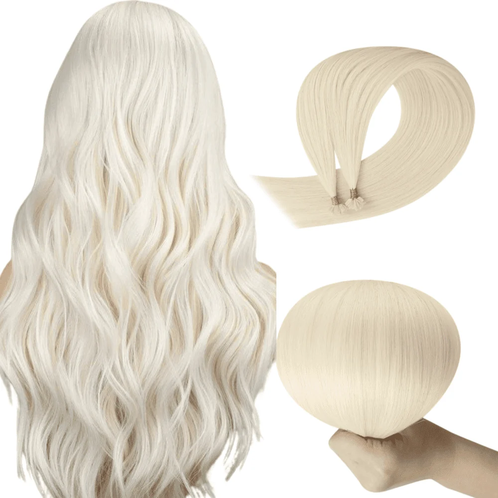 K Tip Pre Bonded Virgin Hair Extensions Bleach Blonde #60